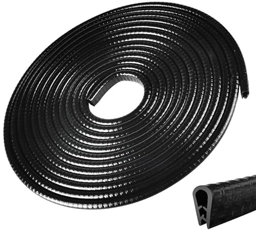 Rseuphiee Kantenschutz Autotür, 5M Autotürschutz, Autokantenverkleidung, U-förmiger Kantenschutz aus Gummi, Türschutz Auslaufschutz, Geeignet für Auto SUV MPV, Türen, Kofferraum, Motorhaube(Schwarz)