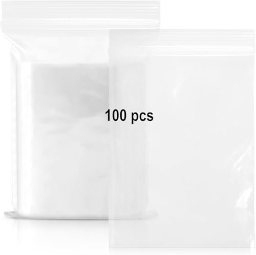MARCPRINT 100 Bolsas Zip 10x15 - Bolsas Congelacion Autocierre - Bolsitas Plastico Pequeñas Reutilizables - Bolsas Plastico Transparente Aptas para Alimentos