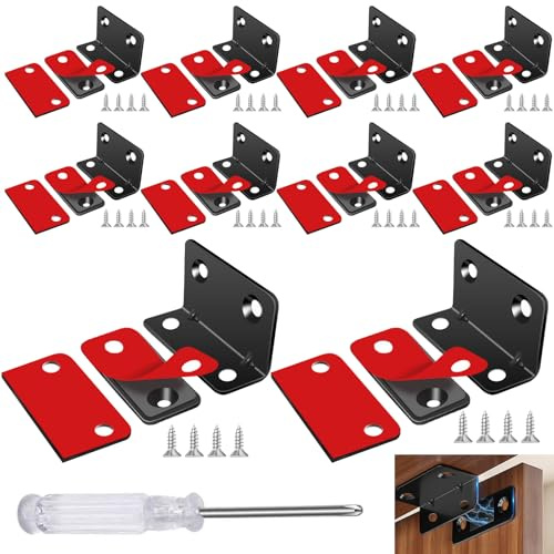 Nadinsta 10 Pezzi Calamite per Mobili Chiusura, Calamita per Ante Mobili, Chiusura Magnetica per Ante Ultra-sottile con Cacciavite Autoadesivo per Cassetti, Chiudiporta, Armadio, Ante Cucina ﻿