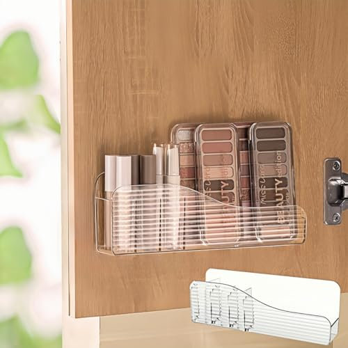 SLHEQING Make up Organizer 2 Stück, Wandmontage Kosmetik Organizer, 4,2 cm Schmal Badezimmer Organizer, Pinsel Lippenstift Lidschatten Organizer für Vanity, Spiegelschrank, Badezimmerschrank