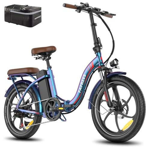 Fafrees 2025 F20 Pro Bicicleta eléctrica para hombre 18 Ah / 22,5 Ah 36 V batería [oficial] Fatbike bicicleta plegable 20 pulgadas, bicicleta eléctrica 250 W, Fat Bike Ebike 140 kg (Aurora Blue