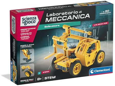 Clementoni Scienza e Gioco Laboratorio di Meccanica - Sollevatore, Set di Costruzioni Bambini 8+ Anni, Scopri i Principi dell'Ingegneria, Made in Italy, Lingua Italiana, 19405