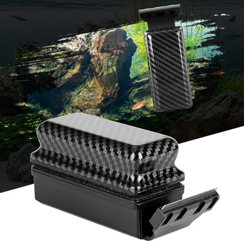 hygger Aquarium Magnetic Brush Fish Tank Glass Cleaner, Self-Floating Glass Algae scrapers, Fish Tank Cleaning Brush Aquarium Cleaning Tool for 5-12mm Thick Acrylic Glass Fish Tank, 2 Blades, M