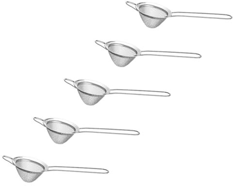 Mocturnity 5 x scolapasta in acciaio inossidabile a maglia fine, mini colino da cocktail, per cocktail, tè, e caffè
