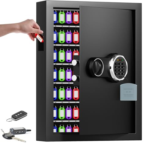 158 Keys Combo Lock Key Cabinet, Anti-Theft Key Lock Box with Key Tags