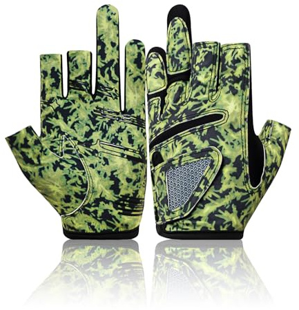 Rioomui 3-Cuts Fishing Gloves Men, Lightweight Breathable Anti-Slip Kayak Gloves Women for Kayaking, Sailing,Paddling,Rowing Enhanced Grip and Comfort