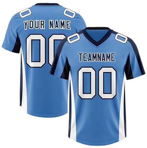 Generisch Trikot Mädchen, Personalisiert American-Football Custom Jersey Personalized Team Name & Number Sports Uniform Für Kinder Erwachsene Junge Mädchen Herren Damen Football Shirt (7)
