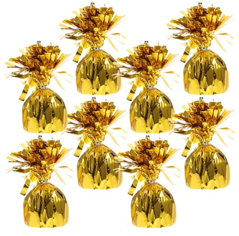 GARIOUANS Paquete de 8 Contrapesos Dorados para Globos Inflables Pesas Sólidas para Decoración de Fiestas Centros de Mesa Bodas y Cumpleaños Accesorios para Globos de Aluminio