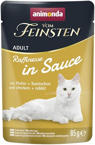 animonda från finaste vuxen förfining kattmat i sås med kyckling kanin (24 x 85 g), våtfoder med taurin och vitamin D3, utan tillsats av socker och konserveringsmedel