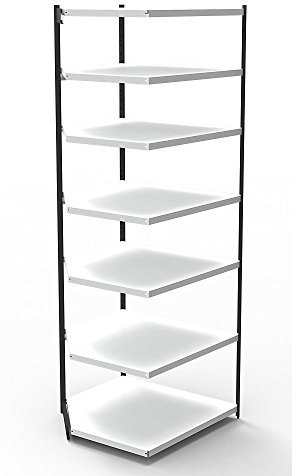 kaiserkraft Kerkmann - Büroregal Fortschritt 2000 Eckregal 97x60x260cm 7 Etagen o. Rückseite Grau Schwarz/Licht