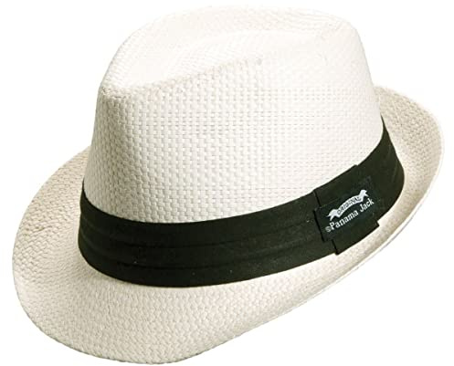 Panama Jack Straw Fedora Hat - Solid Ribbon Black Band