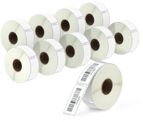 BETCKEY - 10 Rollos 11352 Etiquetas Adhesivas Compatible con DYMO S0722520, 25mm x 54mm, 5000 Etiquetas Grandes de Dirección del Remitente para LabelWriter 450, 4XL, No se aplica 550 o 5XL