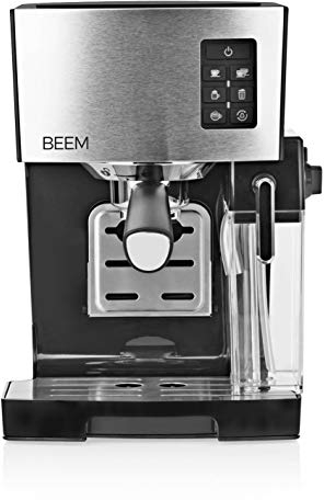 BEEM CLASSICO Espresso-Siebträgermaschine - 19 bar | Silber | Integrierter Milchtank und Dampfdüse | Abnehmbarer Wassertank | 1.450 W