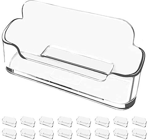 Vrupin Visitenkartenhalter für den Schreibtisch – 16 Stück Acryl-Visitenkartenhalter, passend für 30–50 Visitenkarten, Visitenkartenständer, Desktop-Visitenkartenhalter für Ausstellungen