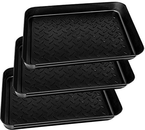 3 Pcs Under Sink Drip Tray, 13.8 * 10.8 Inch Plastic Under the Sink Drip Protector Tray Under the Sink Mat Under Sink Drip Catcher for Kitchen Bathroom or Laundry Room