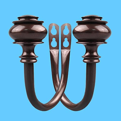 Kowibcl 2Pcs Curtain Holdbacks - Wall Mounted Drapery Tiebacks with Screws, Decorative Curtain Holders for Bedroom Livingroom Office Home,Medium Bronze
