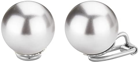 Traveller Ohrclip - Damen - Silberfarben - Perle - 14mm - Grau - Platiniert - 710114