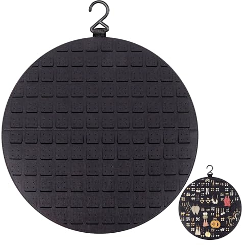 Organizzatore Porta Orecchini, Appendere Gioielli Supporto Espositore Bacheca da Parete Portaoggetti per Jewelry Organizer, 42 X 42 cm, 1 Pièce, Nero