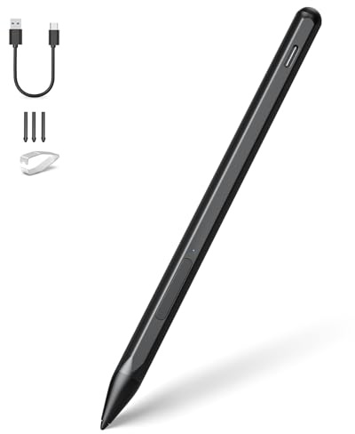 Stylus Pen for HP Envy X360 Pavilion X360 Specter X360 Spectre X2 Envy X2 Rechargeable MPP 2.0 Tilt Active Pen with 4096 Pressure Sensitivity, Palm Rejection, Tpye-c Charge, Black