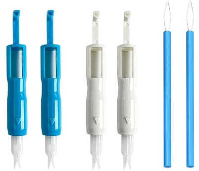YSJCHEBS Enhebrador De Agujas para Máquina De Coser De 4 Piezas, Enhebrador De Agujas Cilíndrico De 2 Piezas, Guías De Hilo para Máquinas De Coser, Herramientas De Costura para El Hogar