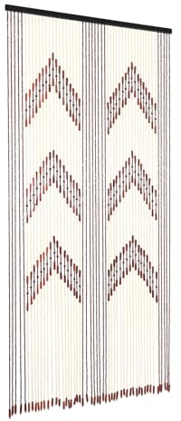 Tenda con perle di legno, 90 x 190 cm, 52 fili, in legno di bambù, decorazione per porte, verande, corridoi