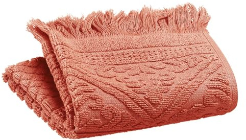 Vivaraise - Serviette invité Zoé – 30x50 cm – Tissu éponge 100% Coton Absorbant - Essuie-Mains, débarbouillette – Finition à Franges