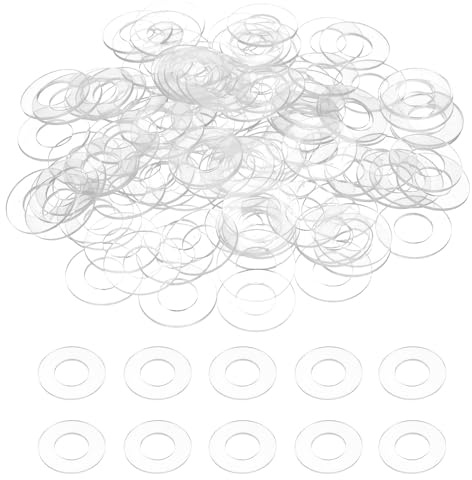 sourcing map 120Pcs M10 PVC Flat Washers 10mm ID 20mm OD 1mm Thick Clear | Plain Washer Grommets Plastic Sheet Gasket Fastener Sealing Spacer Gasket Ring Water Hose Washers