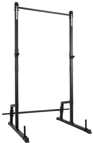 GORNATION Pull Up Station, Power Rack, Power Tower, Stazione di trazione, Fitness Tower, Multitrainer per la casa (Nero, Senza Estensione Dip Bar)