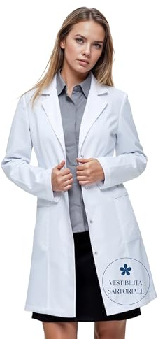 Hawthorne Apparel Blouse de laboratoire pour femme, poches hanches, coupe cintrée, fermeture à boutons-pression dissimulés, tissu résistant (M)
