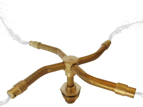 Pulverizador giratorio automático, aspersor giratorio de brazo de 3/4, cabezal de pulverización de agua de rotación de 360 grados, riego eficiente para plantas, césped, patio, jardín en casa, 4.8 x