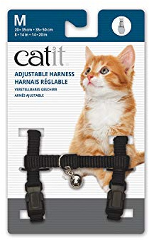 Catit Harnais réglable pour Chat en Nylon Noir Taille M