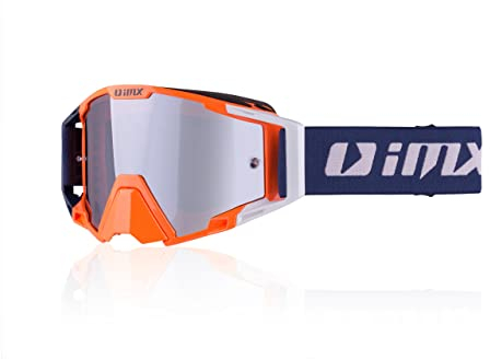 IMX RACING SAND Motorrad Schutzbrille | Iridium und Klares Visier inklusive | Anti-Beschlag und Anti-Kratz Linse | Nasenschutz | Breites 45mm Band mit Silikondruck | Drei Lagen Schaum
