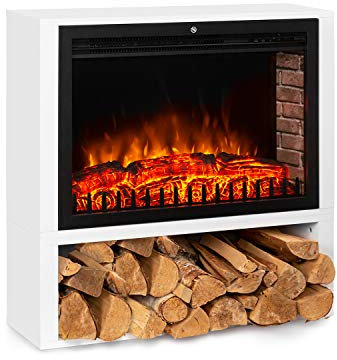 KLARSTEIN Mauna Loa - cheminée électrique, convecteur électrique, 1000/2000 W, jusqu'à 40 m², Thermostat 15-30 ° C, Simulation de Flamme, LED dimmable, télécommande, minuterie hebdomadaire, Blanc