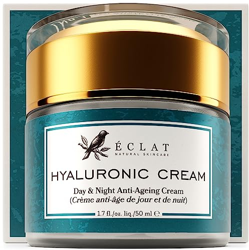 Eclat Skincare Hyaluronic Acid Moisturizer – Anti Aging Face Cream with Vitamin C, Hydrating Facial Moisturizer for Women & Men - Anti Wrinkle Day & Night Cream - Hyaluronic Acid Face Lotion 50 ml