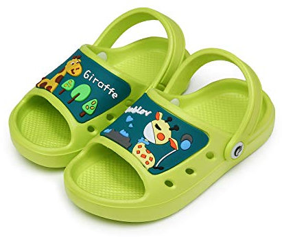 CELANDA Ciabatte da Spiaggia per Ragazzi e Ragazze Antiscivolo Pantofole da Bagno Bambini Morbidi Scarpe da Piscina Interno Esterno Estive Sandali Green-B 26/27 EU