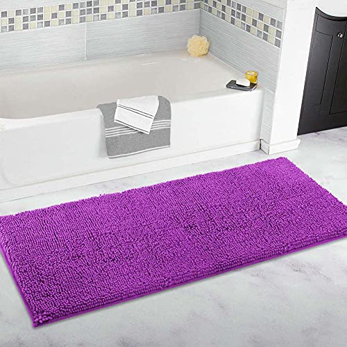 Extra großer Badezimmerteppich, lang, Badematte, 80 x 160 cm, ultraweiche Chenille-Teppiche, rutschfest und wasserabsorbierend, Badewannen-Bodenmatte für Badezimmer, Schlafzimmer, Küche