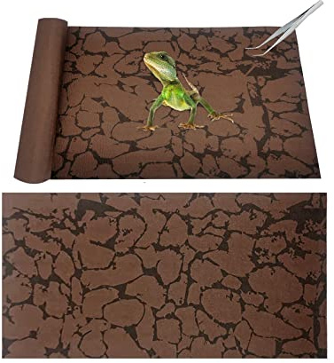 Tfwadmx Reptile Carpet Sand Mat for Bearded Dragon Terrarium Substrate Liner Brown Reversible Lizard Bedding Mats for Cage Leopard Gecko Tortoise Turtle Snake Chameleon with Tweezer 20x 39(2 Pcs)