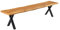 riess-ambiente.de Massivholz Sitzbank WILD Oak 160cm Eiche Baumkante X-Gestell Industrial