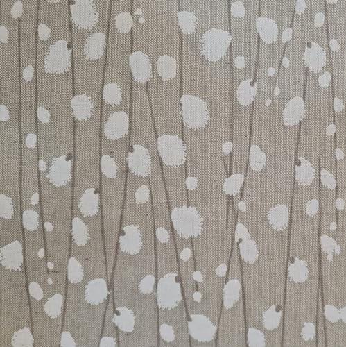 Stoff Meterware pflegeleicht Weidenkätzchen natur weiß beige herbstlich Dekostoff Vorhangstoff Tischdeckenstoff Kissenstoff selber nähen Meterware