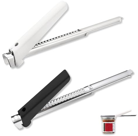 LEWBDF Apribottiglie Senza Sforzo per l'artrite Apribottiglie Facile da Aprire Strumento Apri Barattolo Versatile Apriscatole per Artrite Senza Sforzo 2 pezzi（Nero+Bianco）