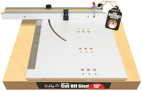 Dubby Jr. Cut-Off Crosscut Sled (Right Side) Table Saw Jig | Quickly Cut Precise Accurate Miters | Angle Crosscut Kit for Woodworking | Table Saw Accessories