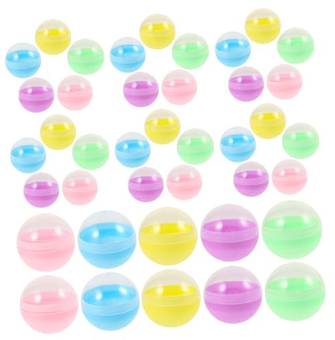 DECHOUS 4sets Round Balls Refillable Storage Boxes for Vending Machines Sweet Jars Empty Fillable Balls Plastic Packaging 50pcs*4