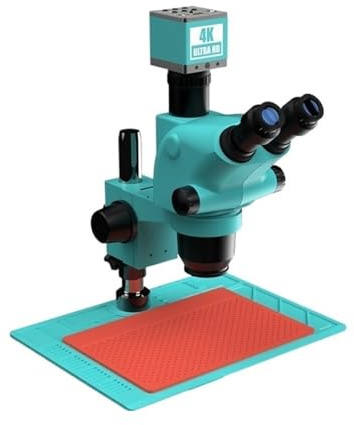 Industrial Optical Lab Zoom Trinocular Stereo Microscope Simul-Focal PCB Repair Rework Welding