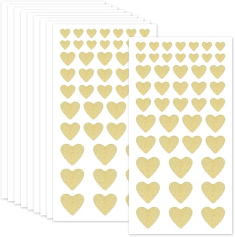 JYXNU 460pz Adesivi Cuore Oro, Stickers Cuore Amore Chiudipacco Adesivi Cuori San Valentino per Pacchi Regalo Biglietti Busta Matrimonio Anniversario,Decorazioni Nuziali Matrimonio(Diverse misure)