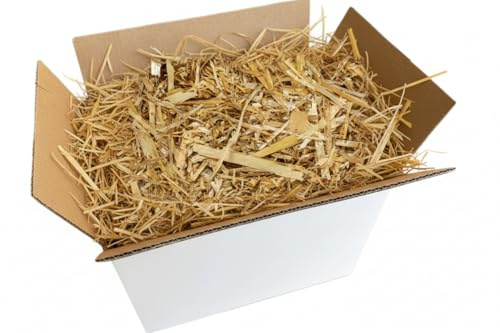 Paille naturelle pour litière 500 grammes | Balle de paille de blé pressée | Litière absorbante, thermo-isolante, idéale pour lapins, rongeurs, chevaux, poulets et petits animaux