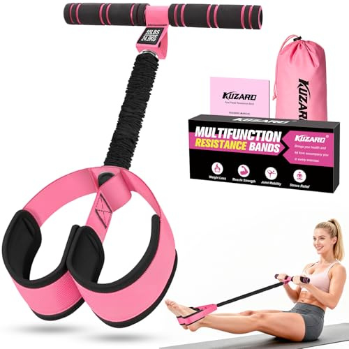 Upgraded Pedal Resistance Band with Handles, Multifunction Foot Pedal Exercise Bands for Abdomen,Waist,Arm, Core/ABS,Leg Trainer - Pilates & Home Gym Equipment for Women