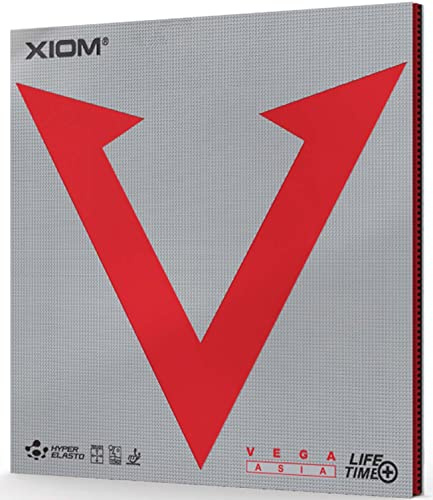 XIOM MAX 10451 Table Tennis Rubber, Soft Backing, Vega, Asia, Red