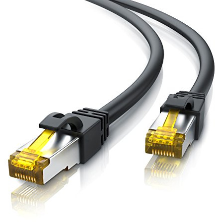 CSL - 20m CAT 7 Netzwerkkabel - Lan Kabel für 10 Gigabit High Speed Internetkabel, Hochgeschwindigkeits Ethernet Kabel, S FTP PIMF, 10 Gbps Cat.7 RJ45 - Switch Router Modem PC - 20 Meter Schwarz
