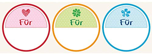 AVERY Zweckform Geschenkaufkleber 50 Stück Art. 56815 (Etiketten, Papiersticker 38 mm im Spender, beschriftbar, Für, Geschensticker, Geburtstag, Marmeladenetiketten) Sticker auf Rolle