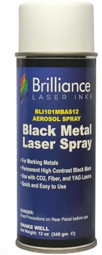 LI101-12 Oz - Aerosol Black Laser Ink for Metals Marking - CO2 Laser - Fiber Laser - YAG, Permanent, High Contrast, Brilliance Laser Inks (1)